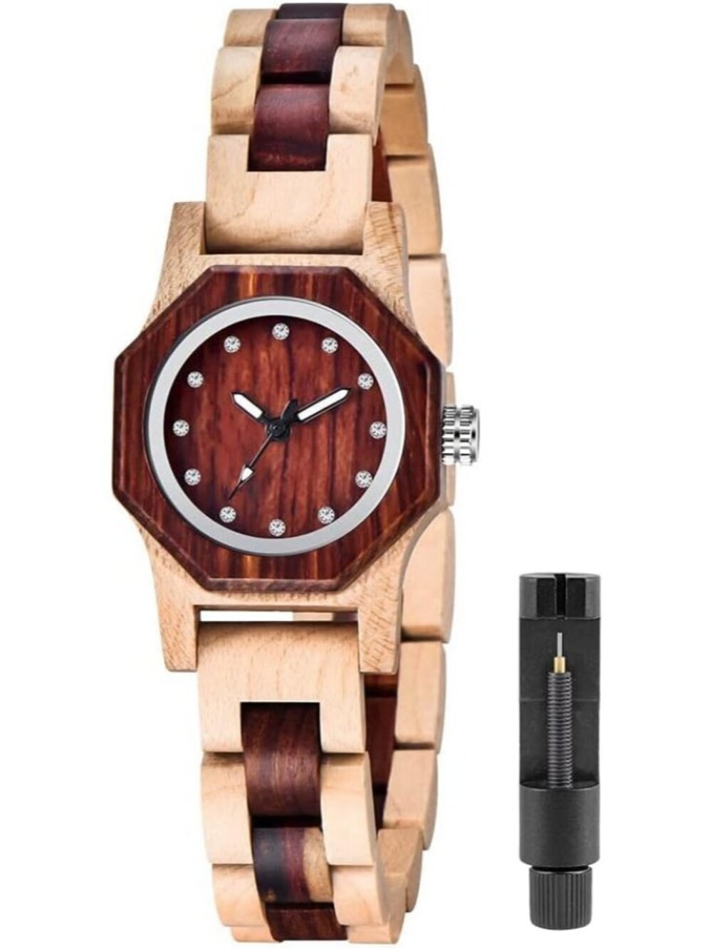 Women's Beige And Brown Analog Quartz Couples Bamboo Classic Design Wooden Watch